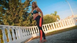 Candice Collyer at Skin Tight Glamour | Sunset Workout BTS