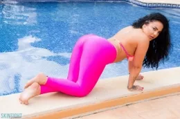 Olivia Paige at Skin Tight Glamour | Olivia Paige Pink