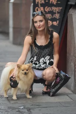 Alisha at Girlfolio | Alisha walks her dog while on a shopping trip to buy new lingerie.Join the lucky dog as Alisha tries on her new lingerie back at her apartment!