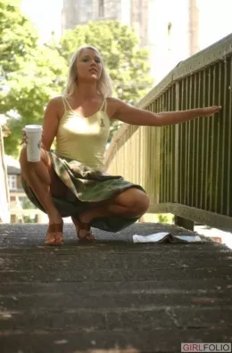 Abigail at Girlfolio | Abi wanted to get some ?everyday lifestyle? shots for her portfolio, so we decided to shoot some pictures ?out and about? in town of Abi in her normal style of dress It wasn?t long before she hitched up her skirt and got a few heads turning!