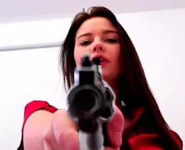 Kay Makes Him Pay at Lethal Lipstick | The female was lethally dressed and her hapless victim had no choice, being bound and gagged, there was no way to escape the lethal female