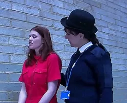Prisoner at Lethal Lipstick | Prison Officer Cindy read is escorting Holly Kiss to her sentencing. When Holly desperately pleads with the sympathetic Officer to allow her to use the loo, Cindy reluctantly obliges...wrong move Cindy..wrong move!