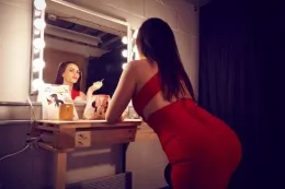 Charlie Rose at More Than Nylons | Oh what star! The gorgeous Charlie makes her MTN debut with a bang In a scintillating red number that hugs every one of her delightful curves. A talented tease who leaves little to the imagination, we have a feeling you might become one of Charlotte\'s biggest fans. An award winning performance I must say!