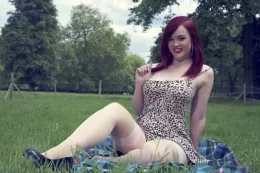 Jaye Rose at More Than Nylons | On a hot summer's day, Jaye likes an ice-cream as much as the next girl. But not every girl looks as sexy in holdups looks as good doing it. She's a messy eater though, so might need a hand with a little bit of stray strawberry sauce. A willing tongue might just do the trick.