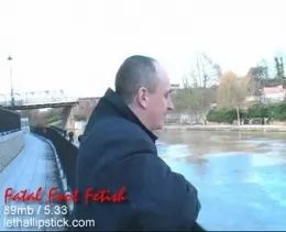 Fatal Foot Fetish at Lethal Lipstick | His wife has found out about him being a foot fetish slave and she's not happy. After all, what would the neighbors say. Lucky enough, she knows just the woman who can take care of a small crisis like this.