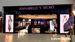 Slip Salon at Demure Fun | Sophia Delane, Rebecca Leah & Aaliyah all plan to attend the Slip Sale day at Annabelle's Slip Shop but it is a very windy day and each girl gets their dress blown upwards by gusts of wind before ending up soaked in only their slips