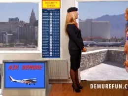 Air Demure at Demure Fun | Fiona Jane has just got a pilot's licence and set up an Air-Taxi service 'AIR DEMURE'. Fiona has invited her friends Aaliyah, Toni and Kelli to go on an inaugural flight. They arrive at the airport and have to go through security