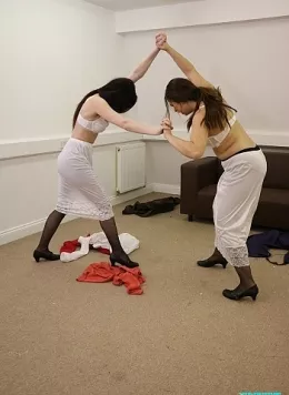 College Catfight at Femme Fight | It seems that bitchy Sophia Smith has once again tried to undermine her student colleague by telling Mr Fawcett that Alicia has been attempting to copy Sophia course work. Sophia smirks, that's not exactly how the conversation went but she certainly feels it would be amusing to good two shoes Alicia on a detention