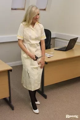 Toni at Ripping 4 Fun | Nurse Toni is coming to the end of her last shift. She's resigned from her current position and is set to take on a new role elsewhere..and as her final shift comes to an end, she ponders on what to do with her uniform..!
