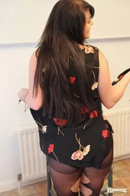 Charley G at Ripping 4 Fun | The wonderful Charley G rips and tears at her dress in this fantastic scene of simply, frenzied clothing destruction