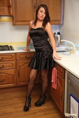 Kerry Eliza at Ripping 4 Fun | Kerry Eliza looks gorgeous in her black satin party outfit though I don't think it will last long in this set.