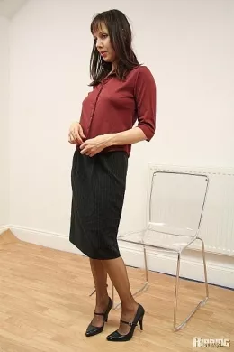 Cindy Read at Ripping 4 Fun | Cindy Read goes to town on tearing, ripping and cutting her skirt and blouse.