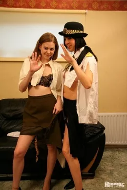 Home From Work at Ripping 4 Fun | Home from work, these two gorgeous uniformed ladies are in a naughty mood and what could be more fun than ripping their uniforms to shreds!