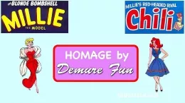 Millie & Chilli - The Rivals 1 at Demure Fun | This series of scenes are a custom commission involving multiple models in different background locations, all in rather demure situations which end up revealing their stockings a full slips. In this video, we start with the 'Millie & Chillie' and and their infamous rivalry between one another