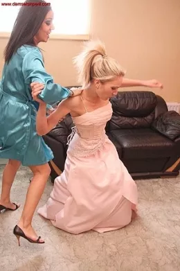 Ticket To The Ball at Damsels in Peril | Fifi cant believe Emma got invited to The Ball, and she didn't. Crazy. She thought there might be something going on and when she asks Emma about it, the blond bitch turns all high and mighty and rubs her face in the fact that Fifi is definitely NOT invited...wrong move..!