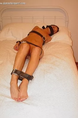 BRANDY'S PERIL DREAM at Damsels in Peril | Brandy is tucked up for the night but her sleep is restless. She has a nightmare that sees an armed man terrorize her, then suddenly she's naked and bound on the bed, helpless and terrified. When she wakes, she gets the phone, the dream seemed far too real....