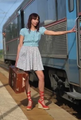Distania at Girlfolio | Distania arrives at the local railway station for her GIRLFOLIO shoot.  Initially - she was at a loss as to what lingerie to wear.... 'Try all of it on', I said... So she did.... So I watched.  Don't miss part 2!