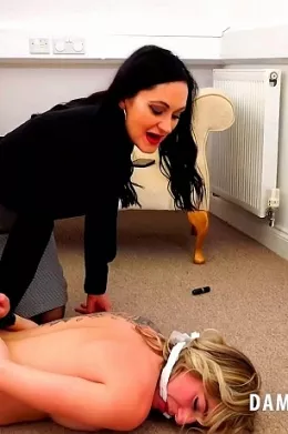 Jodie Ellen at Damsels in Peril | Flat mates Bonnie Bellotti and Jodie Ellen are both going for the same job. Bonnie saw the advert first and so got her application in first. It was only whilst completing her application that Jodie noticed and quickly got her application in, much to Bonnie's annoyance