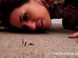 Jess West at Tiny Fetish Fun | 'What are you doing there..?' Giantess Jess West asks as she enters. 'She tells you that you are lucky she didn't crush you but then she chuckles mischievously, perhaps you aren't that lucky as she may now just intentionally crush them with her high heels &  her bare feet