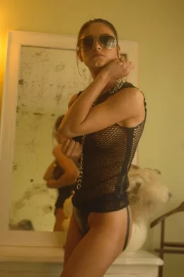 Claudia at Girlfolio | Claudia tries on some very interesting PVC knickers.We get to watch!