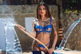 Seline P at More Than Nylons | Wet Look