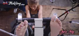 Ayla Sky at UK Tickling | Ayla Sky wears hot gym gear with pantyhose, then gets suspended and tickled upside-down.